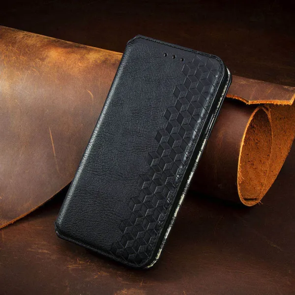 Кожаный чехол-книжка GETMAN Cubic (PU) для Xiaomi Redmi 12C — Черный — фото 4