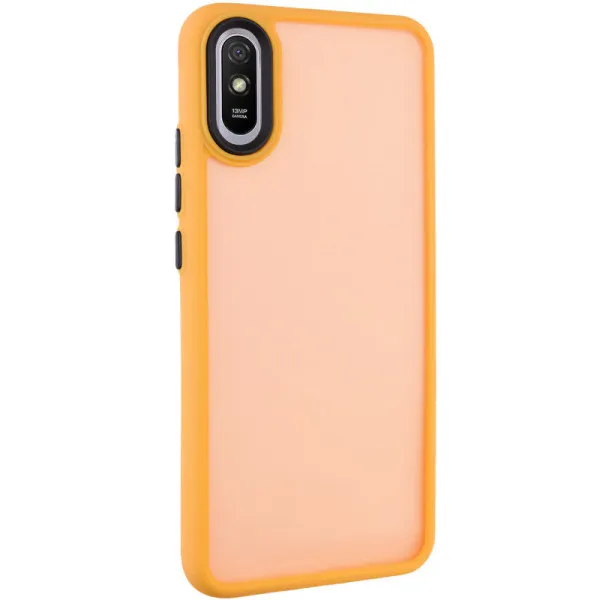 Чехол TPU+PC Lyon Frosted для Xiaomi Redmi 9A — Оранжевый — фото 1