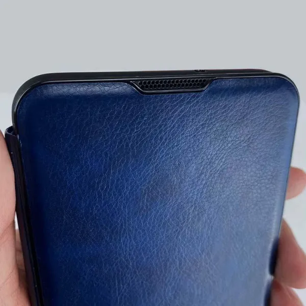 Шкіряний чохол-книжка Belora для Xiaomi Redmi 9A — Темно-синій — фото 4