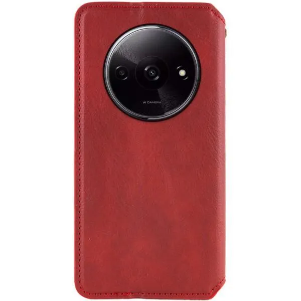 Кожаный чехол-книжка GETMAN Cubic (PU) для Xiaomi Redmi A3 — Красный — фото 2 Кожаный чехол-книжка GETMAN Cubic (PU) для Xiaomi Redmi A3 — Красный — фото 2