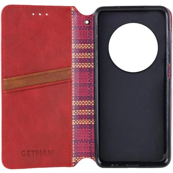 Кожаный чехол-книжка GETMAN Cubic (PU) для Xiaomi Redmi A3 — Красный — фото 3 Кожаный чехол-книжка GETMAN Cubic (PU) для Xiaomi Redmi A3 — Красный — фото 3