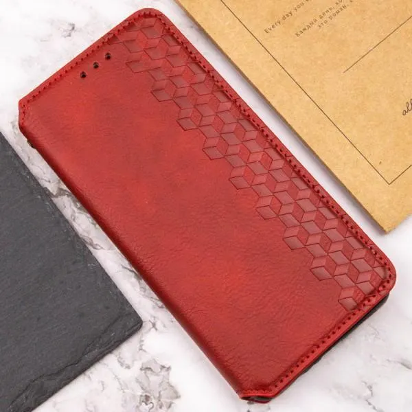 Кожаный чехол-книжка GETMAN Cubic (PU) для Xiaomi Redmi A3 — Красный — фото 5 Кожаный чехол-книжка GETMAN Cubic (PU) для Xiaomi Redmi A3 — Красный — фото 5