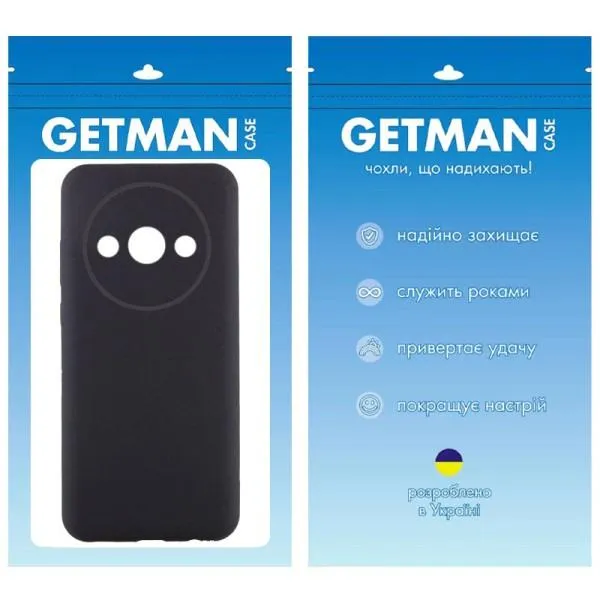 Чехол TPU GETMAN Liquid Silk Full Camera для Xiaomi Redmi A3 — Черный — фото 4