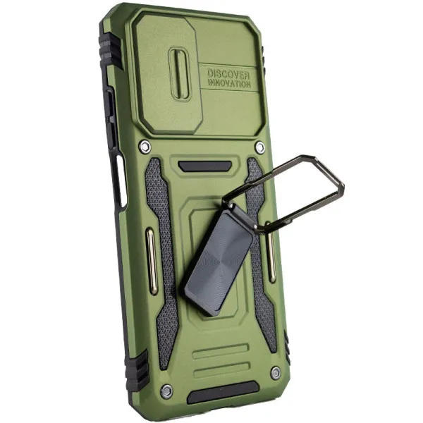 Ударопрочный чехол Camshield Army Ring для Xiaomi Redmi Note 11 (Global) / Note 11S / Note 12S — Оливковый — фото 3 Ударопрочный чехол Camshield Army Ring для Xiaomi Redmi Note 11 (Global) / Note 11S / Note 12S — Оливковый — фото 3