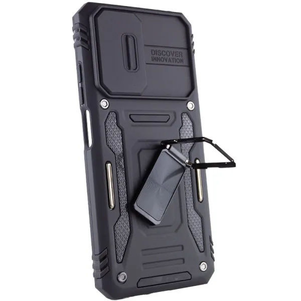 Ударостійкий чохол Camshield Army Ring для Xiaomi Redmi Note 11 (Global) / Note 11S / Note 12S — Чорний — фото 3