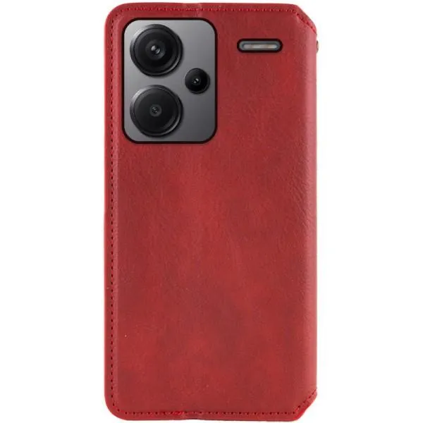 Кожаный чехол-книжка GETMAN Cubic (PU) для Xiaomi Redmi Note 13 Pro+ — Красный — фото 3
