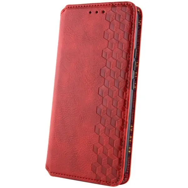 Кожаный чехол-книжка GETMAN Cubic (PU) для Xiaomi Redmi Note 13 Pro+ — Красный — фото 4