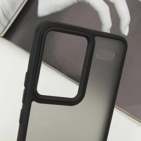 Чехол TPU+PC Lyon Frosted для Xiaomi Redmi Note 13 Pro+ — Черный — фото 4