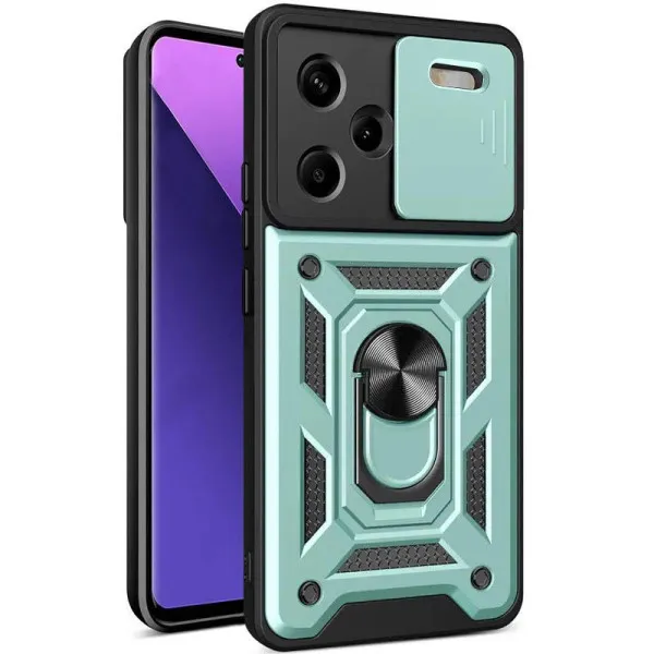 Чехол Ummi Camshield Serge Ring для Xiaomi Redmi Note 13 Pro+ — Зеленый