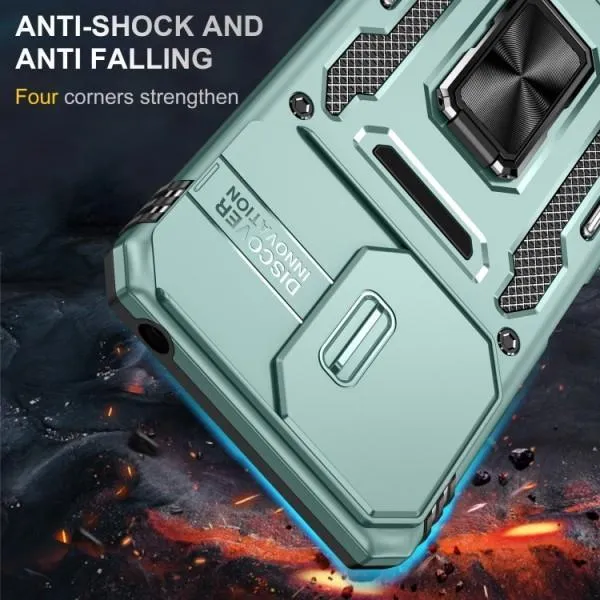Ударопрочный чехол Camshield Army Ring для Xiaomi Redmi Note 13 Pro 4G / 14s / Poco M6 Pro 4G — Зеленый — фото 5