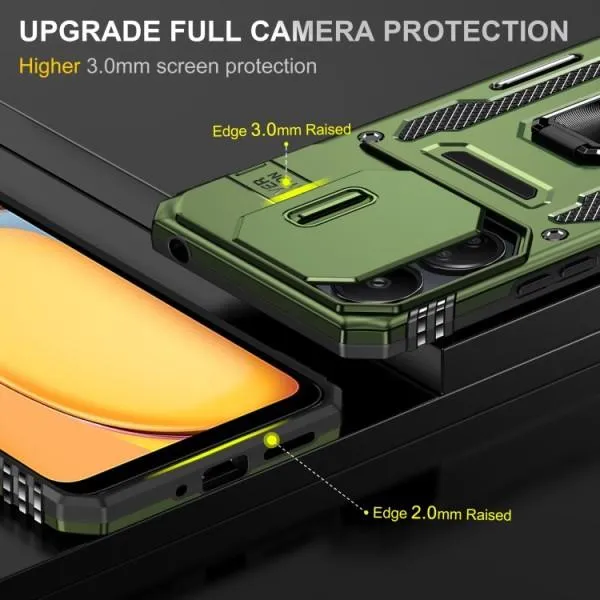 Ударопрочный чехол Camshield Army Ring для Xiaomi Redmi Note 13 Pro 4G / 14s / Poco M6 Pro 4G — Оливковый — фото 3