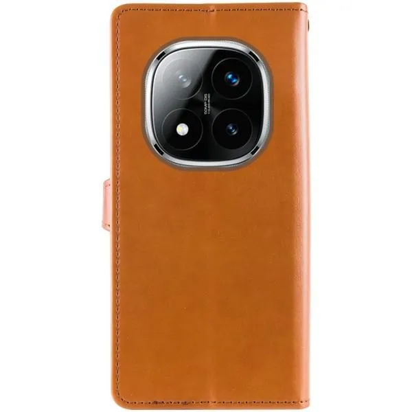 Кожаный чехол-книжка GETMAN Gallant (PU) для Xiaomi Redmi Note 14 Pro 4G — Коричневый — фото 3