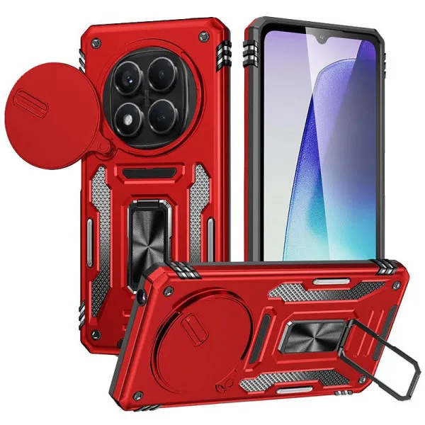 Ударопрочный чехол Camshield Army Ring для Xiaomi Redmi Note 14 Pro 4G/5G / 14 Pro+ / Poco X7 — Красный — фото 1 Ударопрочный чехол Camshield Army Ring для Xiaomi Redmi Note 14 Pro 4G/5G / 14 Pro+ / Poco X7 — Красный — фото 1