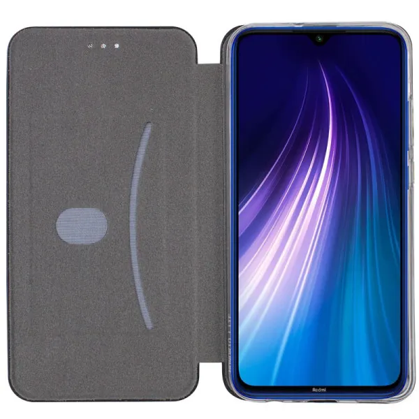 Кожаный чехол-книжка Classy для Xiaomi Redmi Note 8T — Синий — фото 3