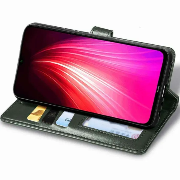 Кожаный чехол-книжка GETMAN Gallant (PU) для Xiaomi Redmi Note 8T — Зеленый — фото 3