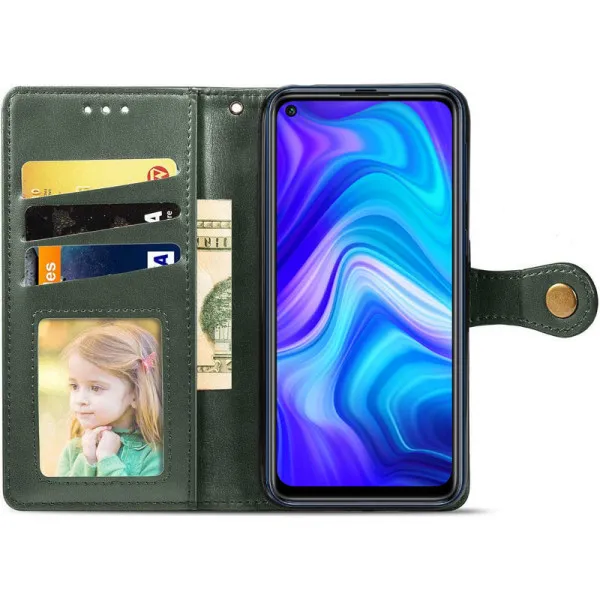 Шкіряний чохол-книжка GETMAN Gallant (PU) для Xiaomi Redmi Note 9 / Redmi 10X — Зелений — фото 3 Шкіряний чохол-книжка GETMAN Gallant (PU) для Xiaomi Redmi Note 9 / Redmi 10X — Зелений — фото 3