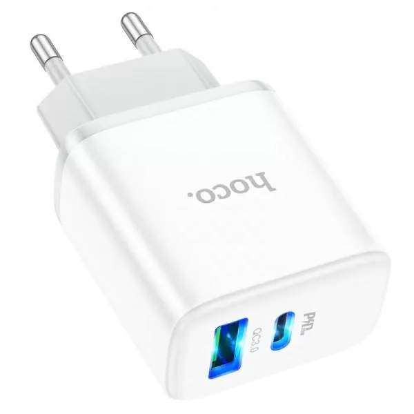 СЗУ Hoco C105A Stage PD20W+QC3.0 (1USB-A/1C) — Белый — фото 2 СЗУ Hoco C105A Stage PD20W+QC3.0 (1USB-A/1C) — Белый — фото 2