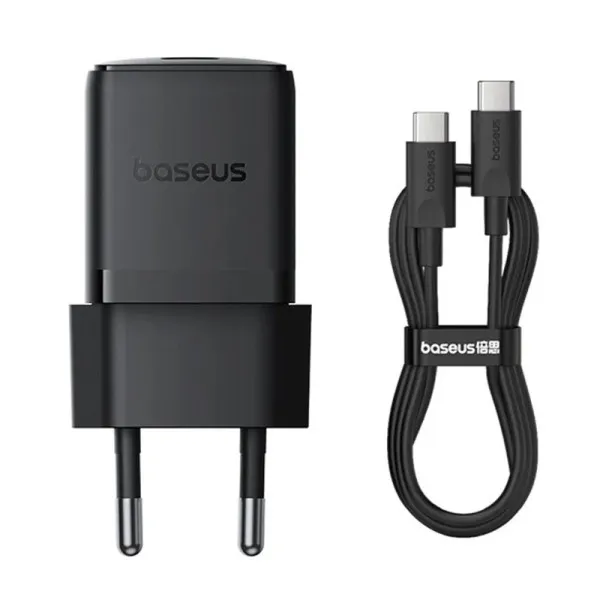 МЗП Baseus Palm Fast Charger PD30W (1USB-C) + кабель Type-C to Type-C (P10111605113-01) — Чорний — фото 1