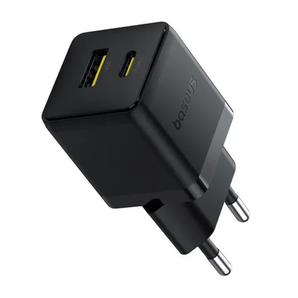 СЗУ Baseus Palm Fast Charger PD30W+QC3.0 (1USB-A/1C) + кабель Type-C to Type-C (P1011160A) — Черный — фото 5
