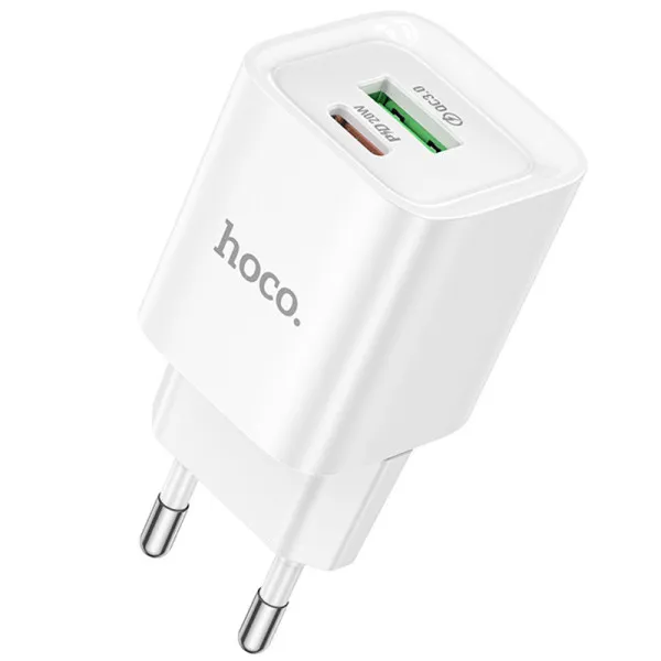 МЗП Hoco C147A PD20W+QC3.0 (1USB-A/1C) — Білий — фото 1