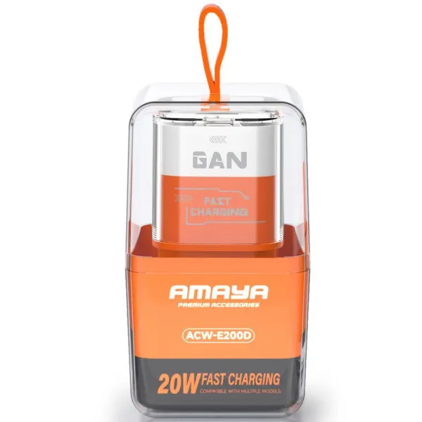 СЗУ Amaya E200D PD20W+QC3.0 (1USB-A/1C) — Оранжевый — фото 2