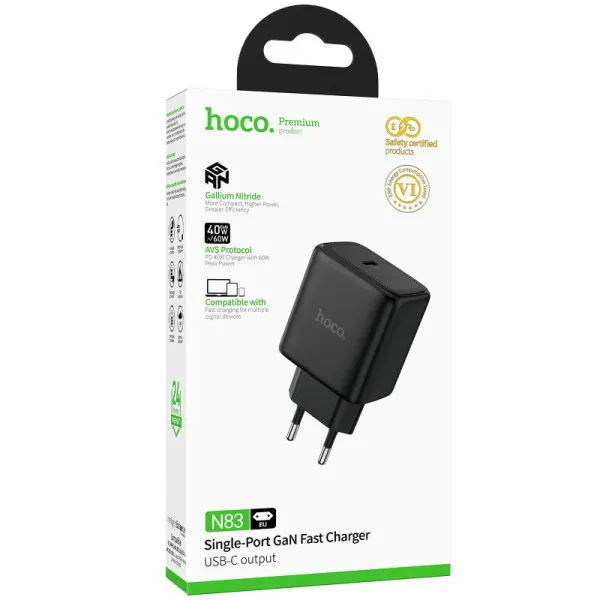 МЗП Hoco N83 Profit PD40W (1USB-C) — Чорний — фото 2