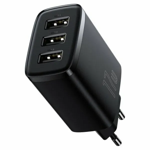 МЗП Baseus Compact 17W (3USB-A) (CCXJ02) — Чорний — фото 2 МЗП Baseus Compact 17W (3USB-A) (CCXJ02) — Чорний — фото 2