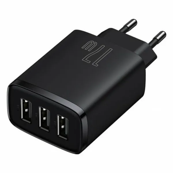 МЗП Baseus Compact 17W (3USB-A) (CCXJ02) — Чорний — фото 3 МЗП Baseus Compact 17W (3USB-A) (CCXJ02) — Чорний — фото 3