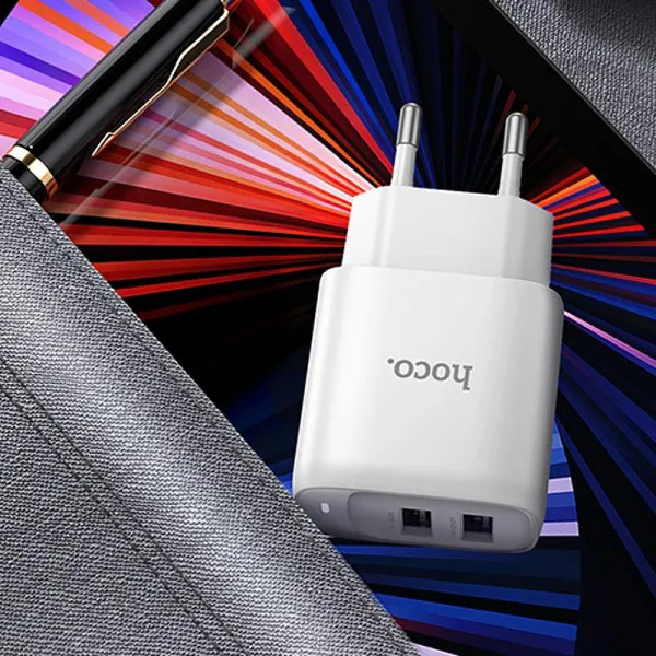 СЗУ Hoco C141A Smart 2.1A (2USB-A) — Белый — фото 4
