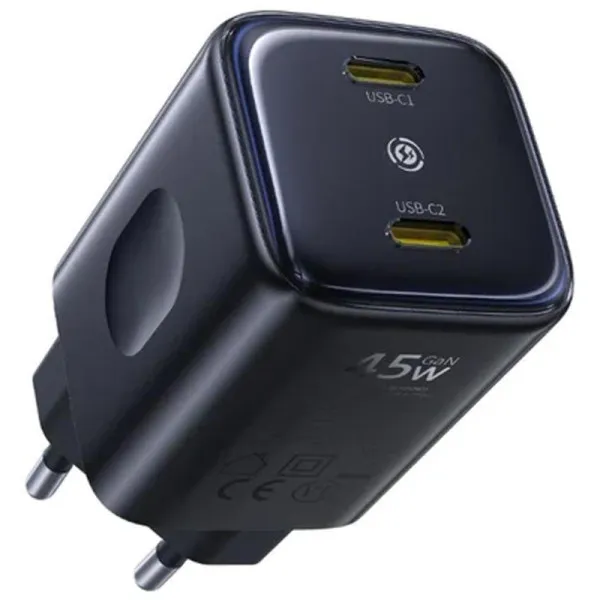 СЗУ Baseus PicoGo AN13 Fast Charger PD45W (2USB-C) (E0121F) — Черный — фото 1