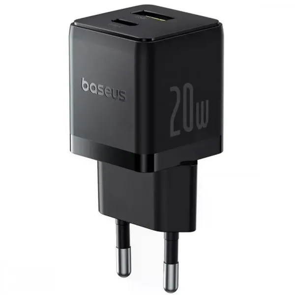 СЗУ Baseus Palm Fast Charger PD20W+QC3.0 (1USB-A/1C) (P10111608) — Черный — фото 1