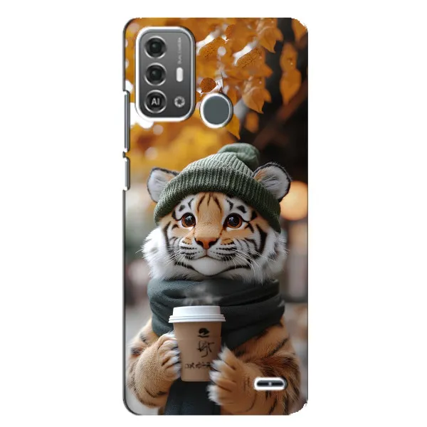 Чехол с рисунком «Тигр с кофе» для ZTE Blade A53 Pro Чехол с рисунком «Тигр с кофе» для ZTE Blade A53 Pro