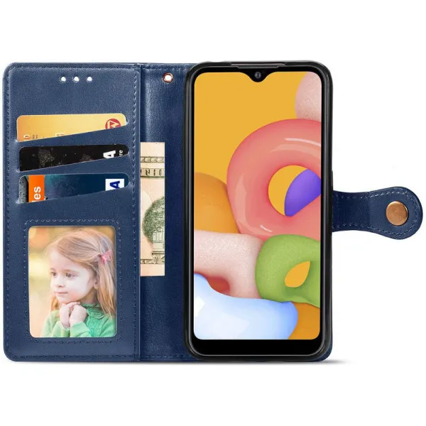 Шкіряний чохол-книжка GETMAN Gallant (PU) для ZTE Blade A72 — Синій — фото 4