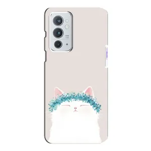 Чехол на тематику: Коты для OnePlus 9RT (Белый котик)
