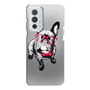 Чехол (ТПУ) Милые собачки для OnePlus 9RT (Бульдог в очках)