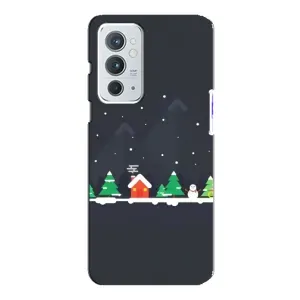 Силіконовий бампер на різдво для OnePlus 9RT (Місто зимове)