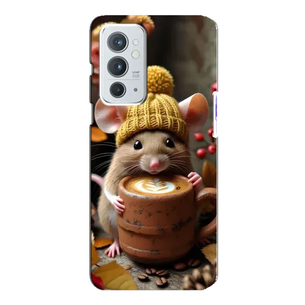 Чехол с рисунком «Мышка с кофе» для OnePlus 9RT Чехол с рисунком «Мышка с кофе» для OnePlus 9RT