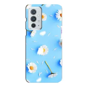 Чохол з Квітами для OnePlus 9RT (ромашки на блакитному)