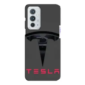 Силіконовий бампер з картинкою машини на OnePlus 9RT (Logo TESLA)