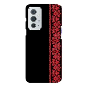 Силиконовый Чехол на OnePlus 9RT с картинкой Вышиванки (Вышиванка на черном)