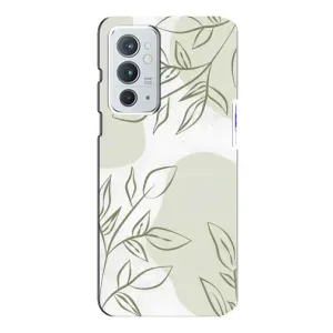 Чохол квітковий дизайн для OnePlus 9RT (Зелений дизайн)