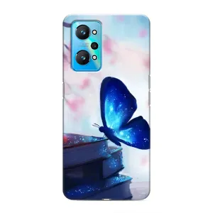 Силиконовый бампер с картинкой животных для Realme GT Neo 2 (Бабочка синяя)