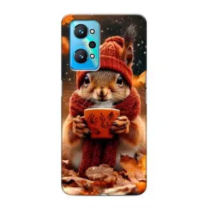 Печатный чехол «Зверята с кофе» для Realme GT Neo 2 (Белка с кофе)