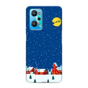 Силиконовый бампер на рождество для Realme GT Neo 2 (Город в снегу)