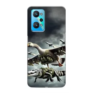 Чехол с мемами тралалело тралала для Realme GT Neo 2 (Гусини и крокодило)
