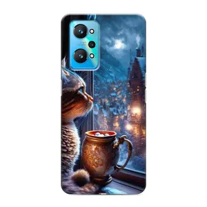 Чехлы на Новый Год Realme GT Neo 2 (Кот новогодний)