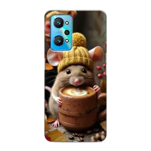 Печатный чехол «Зверята с кофе» для Realme GT Neo 2 (Мышка с кофе)