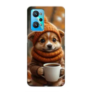 Печатный чехол «Зверята с кофе» для Realme GT Neo 2 (Собачка с кофе)