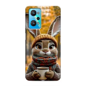 Печатный чехол «Зверята с кофе» для Realme GT Neo 2 (Зайчик с кофе)