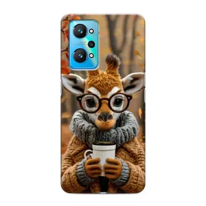 Печатный чехол «Зверята с кофе» для Realme GT Neo 2 (Жираф с кофе)